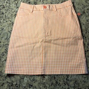 Forever 21 Orange Checkered Gingham Mini Skirt
